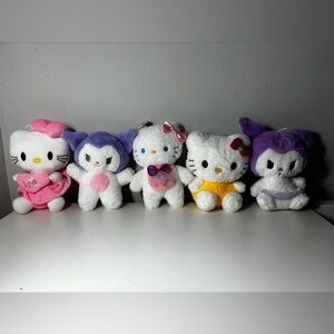 Hello Kitty and Kuromi plushies